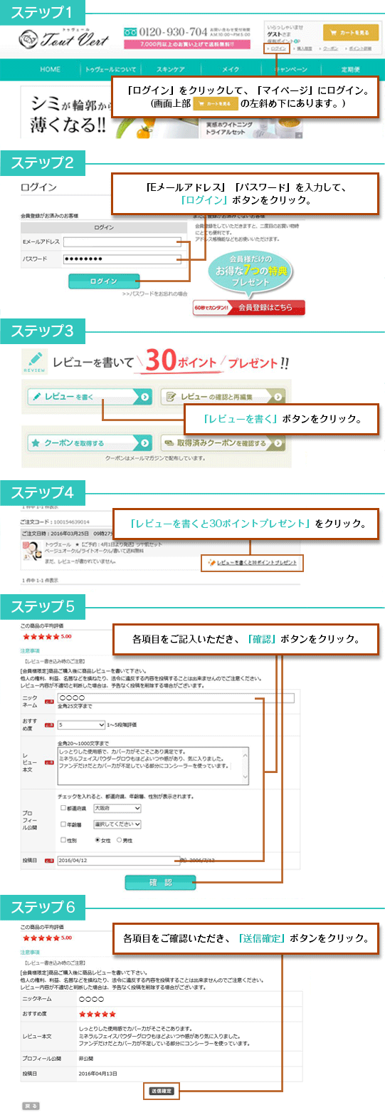 レビューってどうやって書いたらいいの