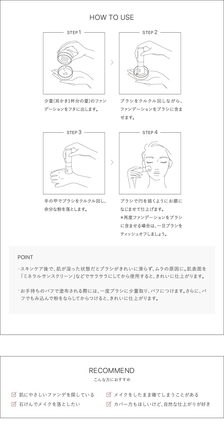 HOW TO USE、VOICE、RECOMMEND