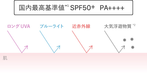 国内最高基準値※1 SPF50+ PA++++