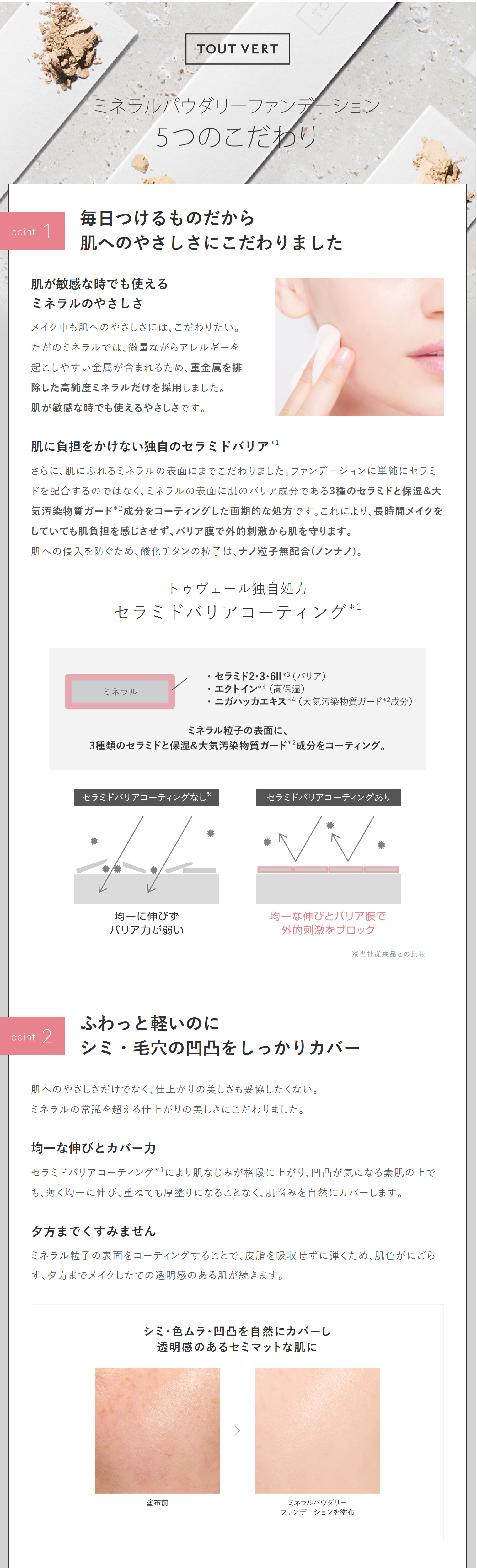 ミネラルパウダリーファンデーション5つのこだわり